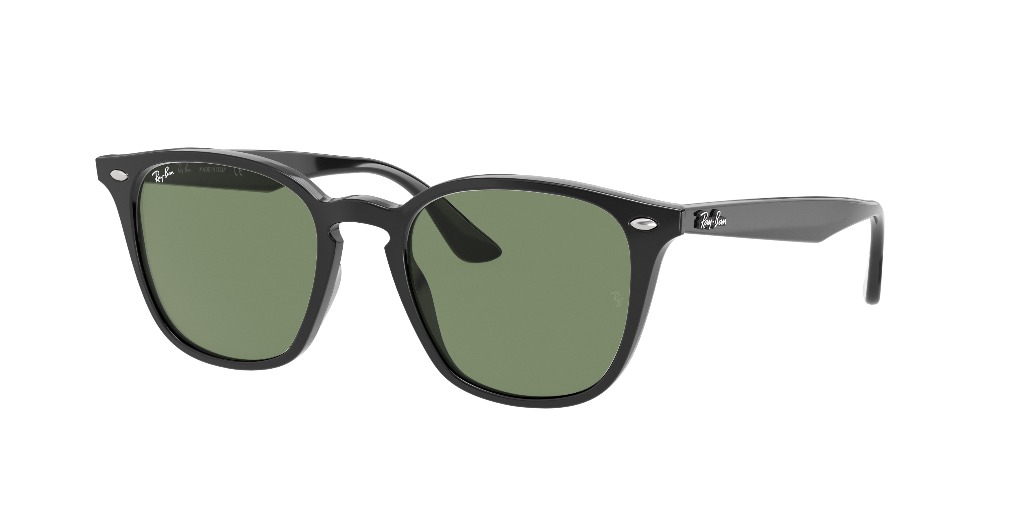 Ray - Ban Unisex RB4258  601/71 Sunglasses Injected Black Green Squared Normal-image